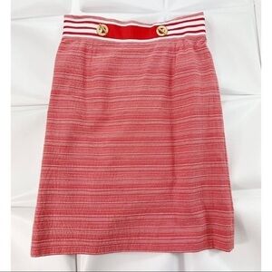 Antonio Melani Sz 8 Red White Nautical Straight m High Rise Pencil Skirt